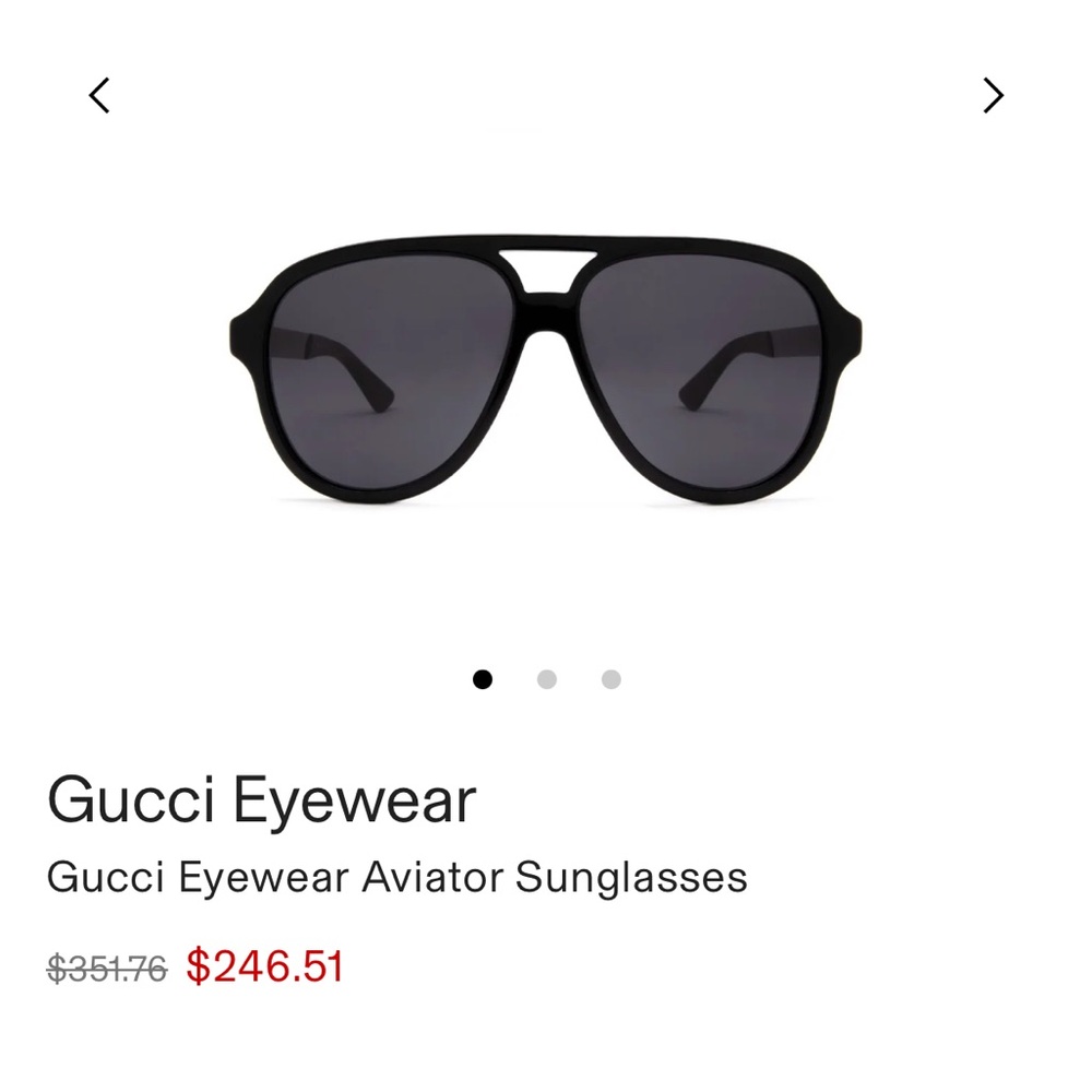 Gucci Eyewear Unisex Aviator Sunglasses
